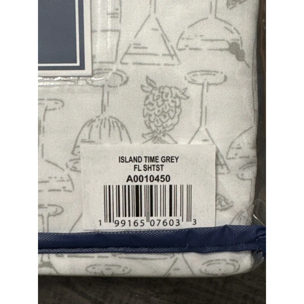 Tommy Bahama Coastal Breeze Full 6pc Cooling Sheet Set Island Time Grey Cocktail